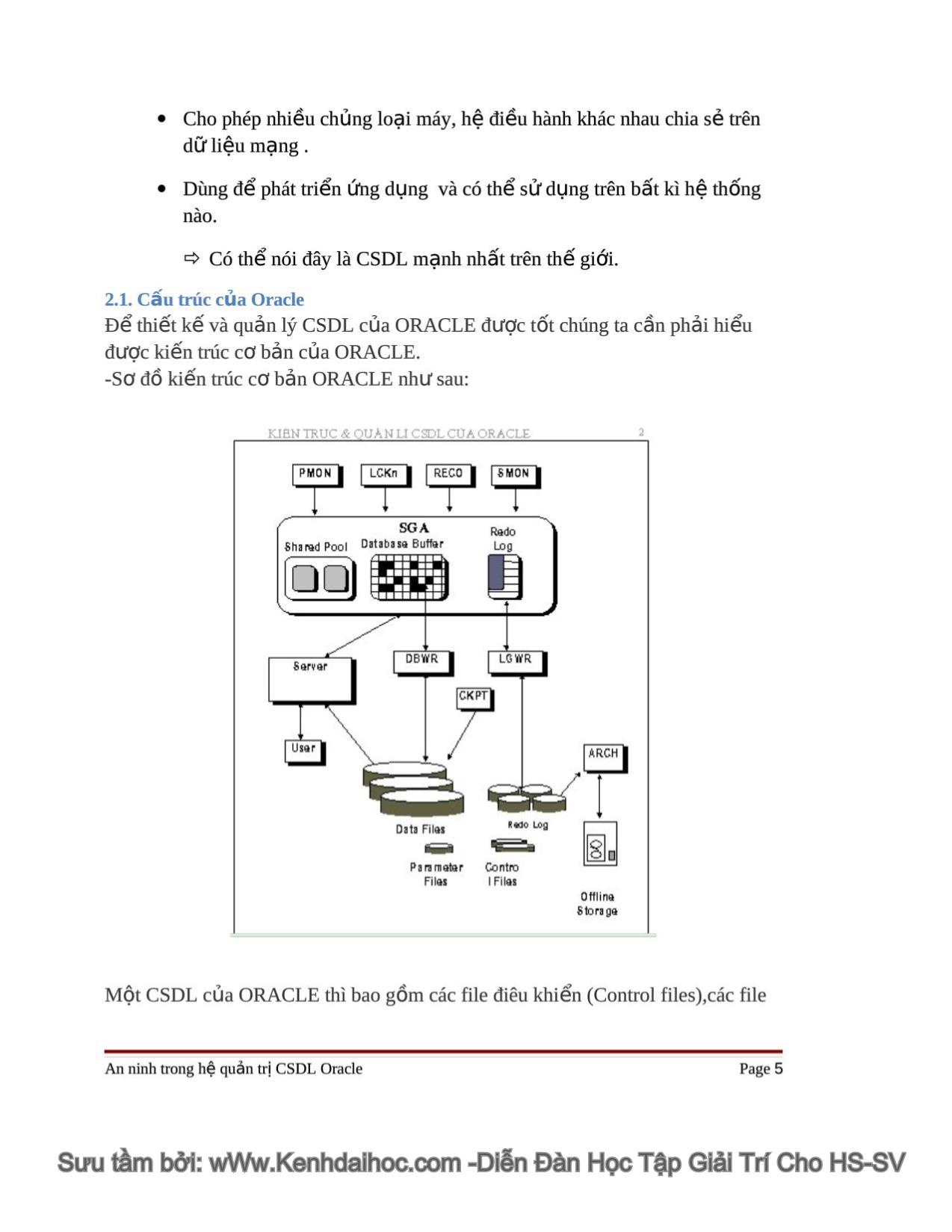 An ninh trong hệ quản trị CSDL Oracle trang 5
