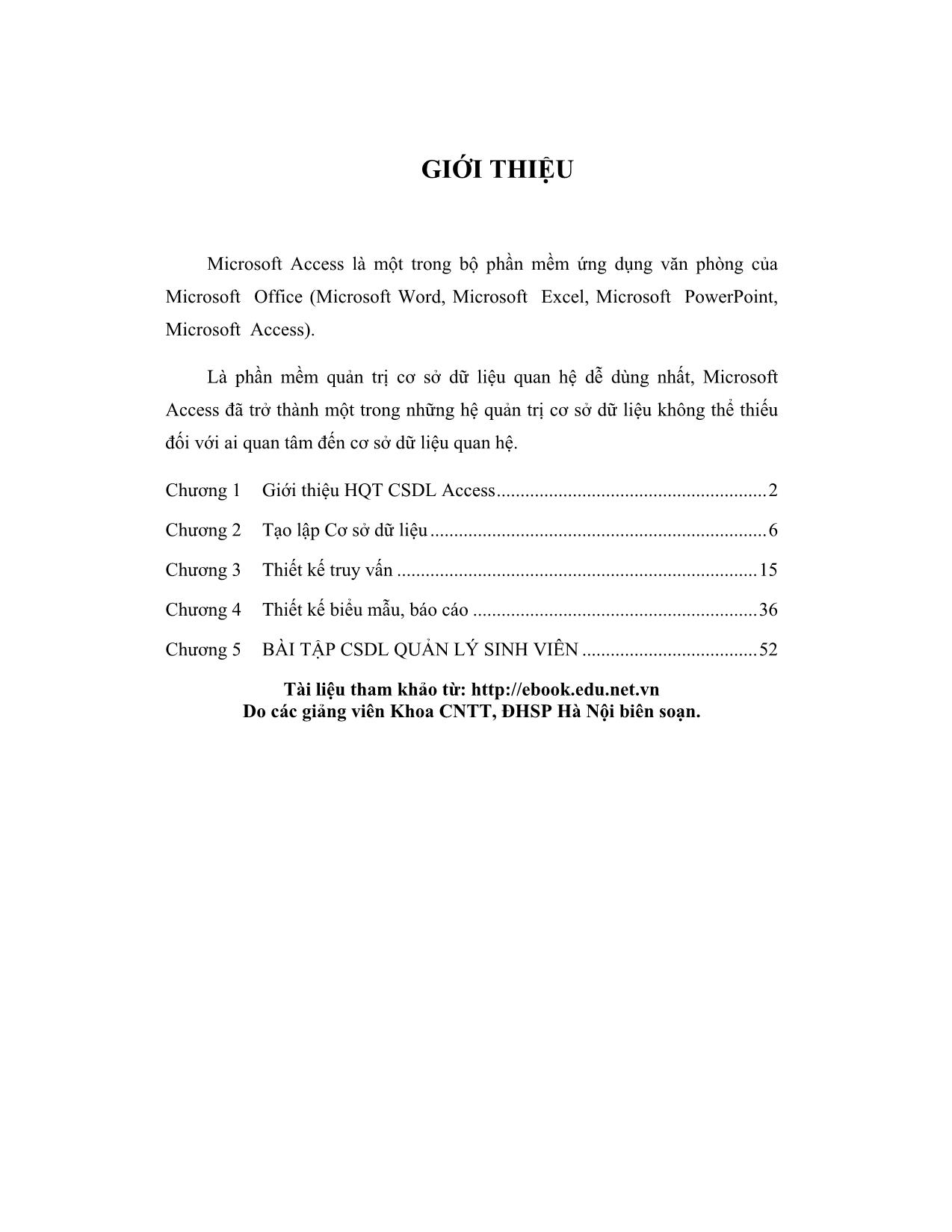 Hệ quản trị CSDL Microsoft Access 2003 trang 1