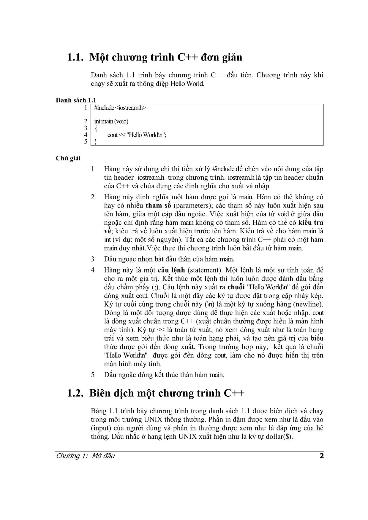 Lập trình C++ - Chương 1: Mở đầu trang 2