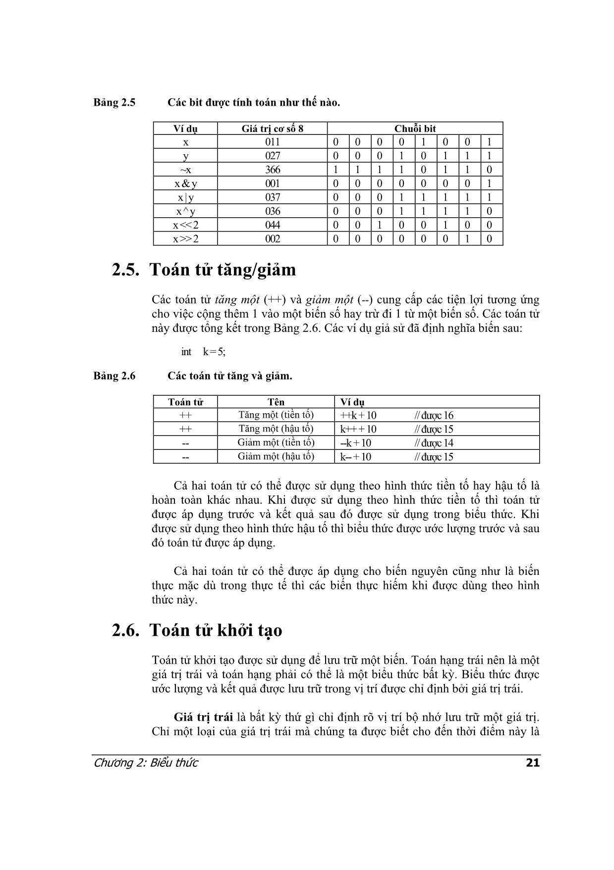 Lập trình C++ - Chương 2: Biểu thức trang 5