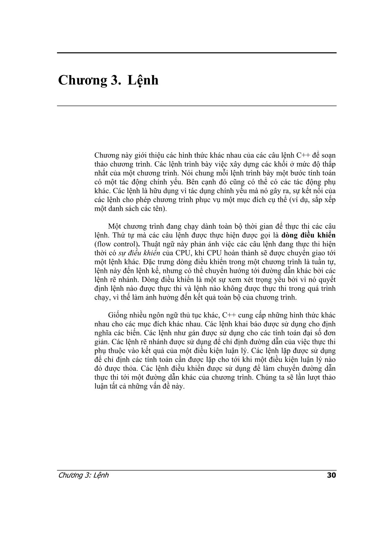 Lập trình C++ - Chương 3: Lệnh trang 1