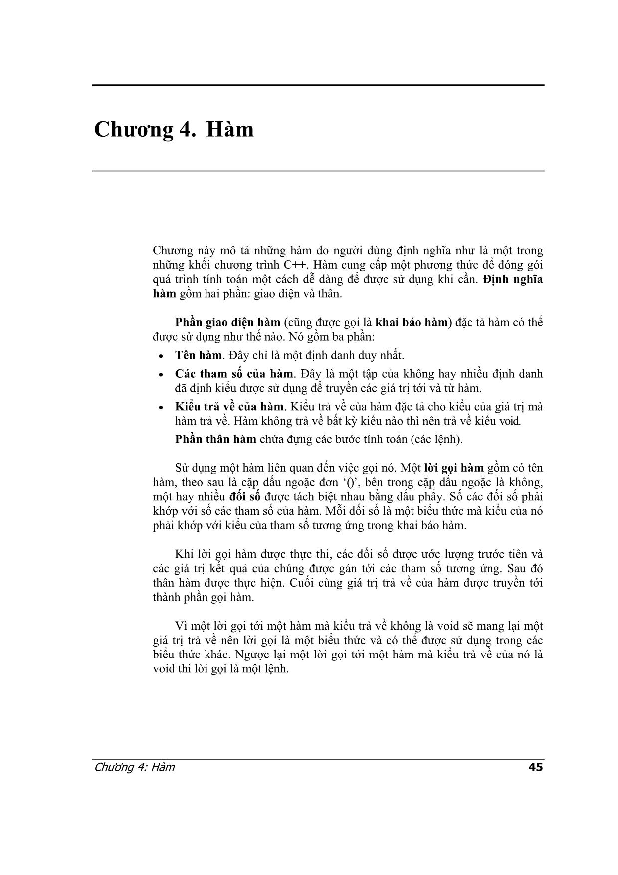 Lập trình C++ - Chương 4: Hàm trang 1