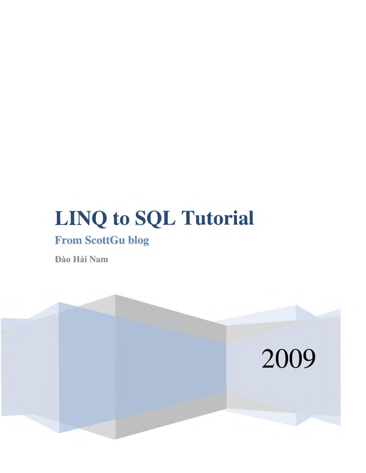 LINQ to SQL Tutorial trang 1