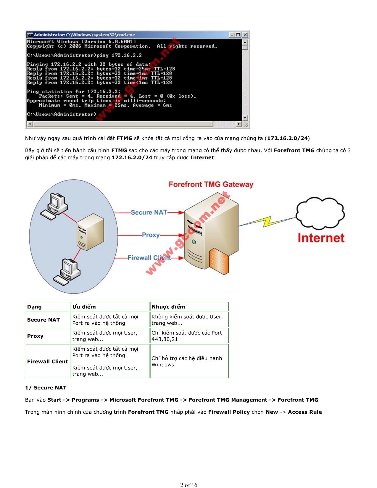Microsoft Forefront TMG - Part 2: Secure NAT - Proxy - Firewall Client trang 2