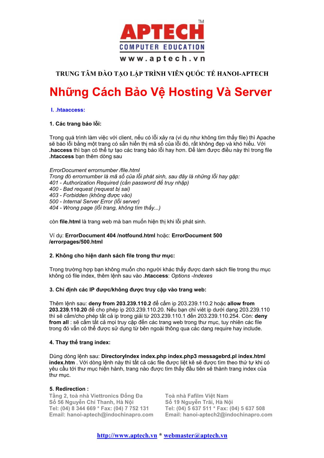 Những cách bảo vệ hosting và server trang 1