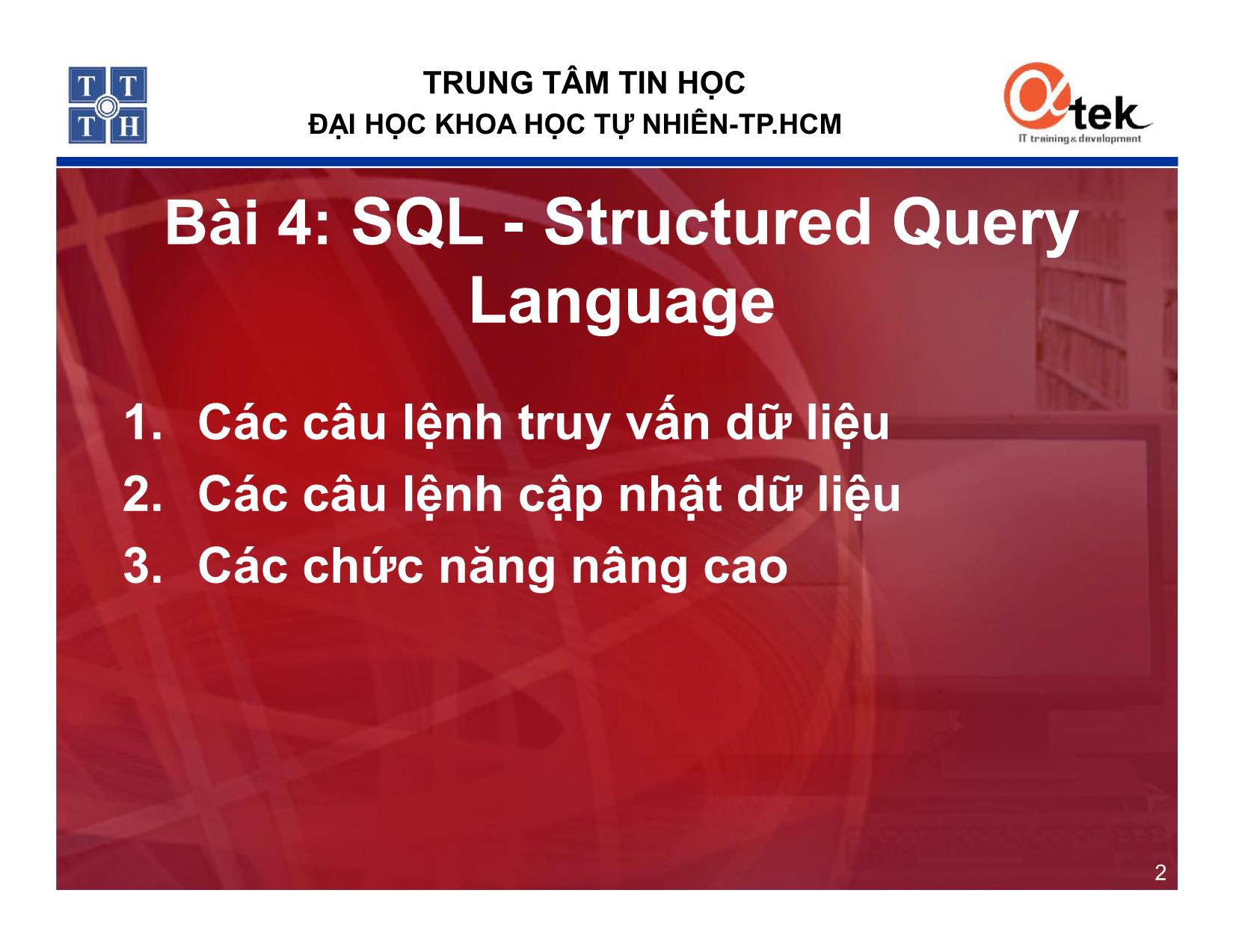 SQL Server 2012 - Bài 4: SQL - Structured Query Language trang 2