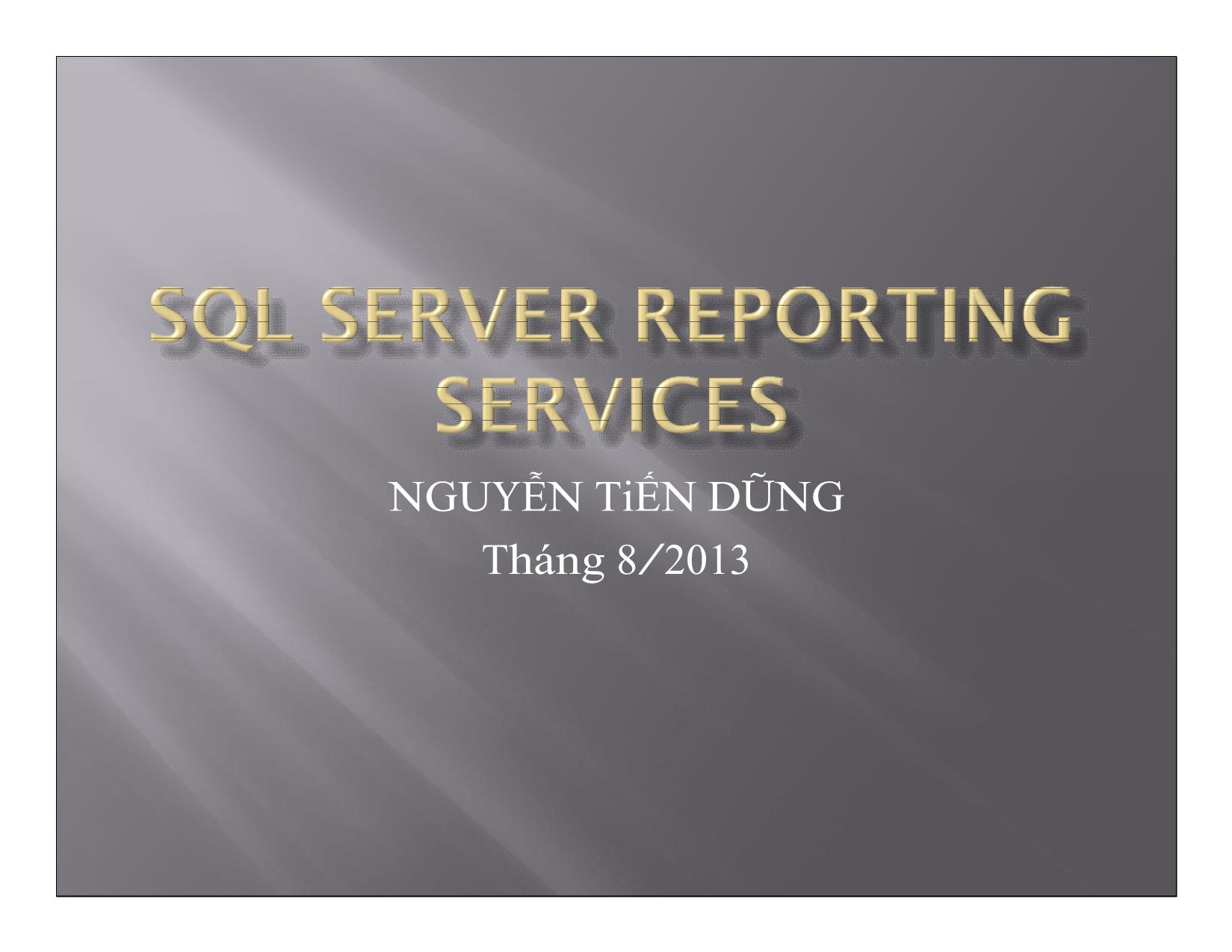 SQL Server Reporting Services trang 1