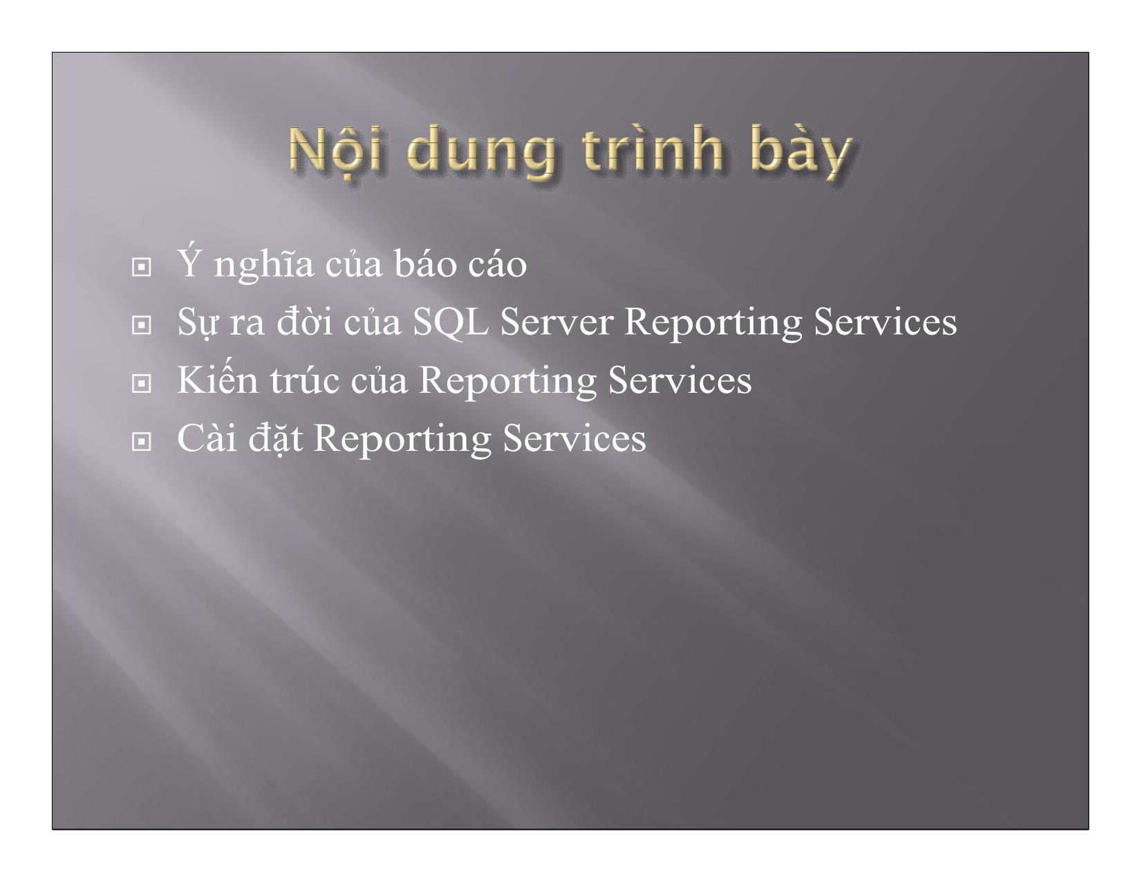 SQL Server Reporting Services trang 2