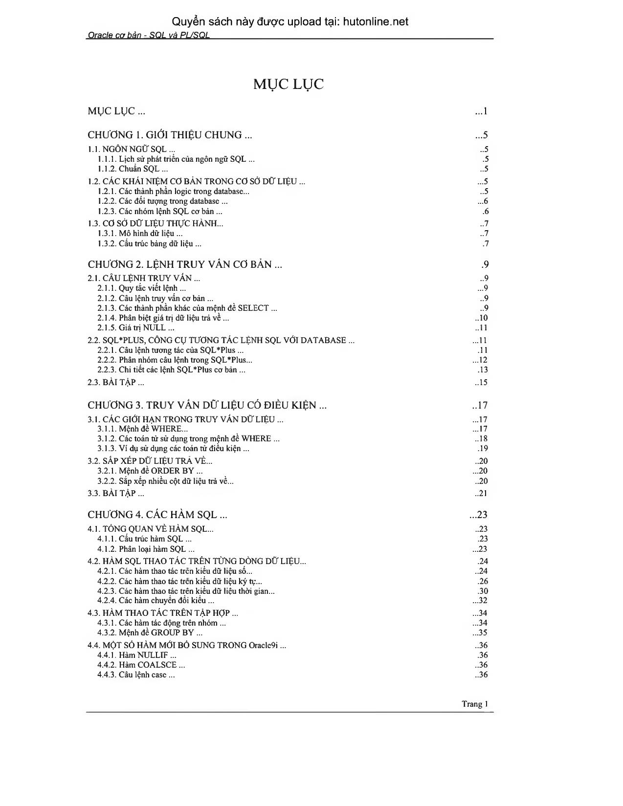 SQL và PL/SQL Cơ bản trang 3