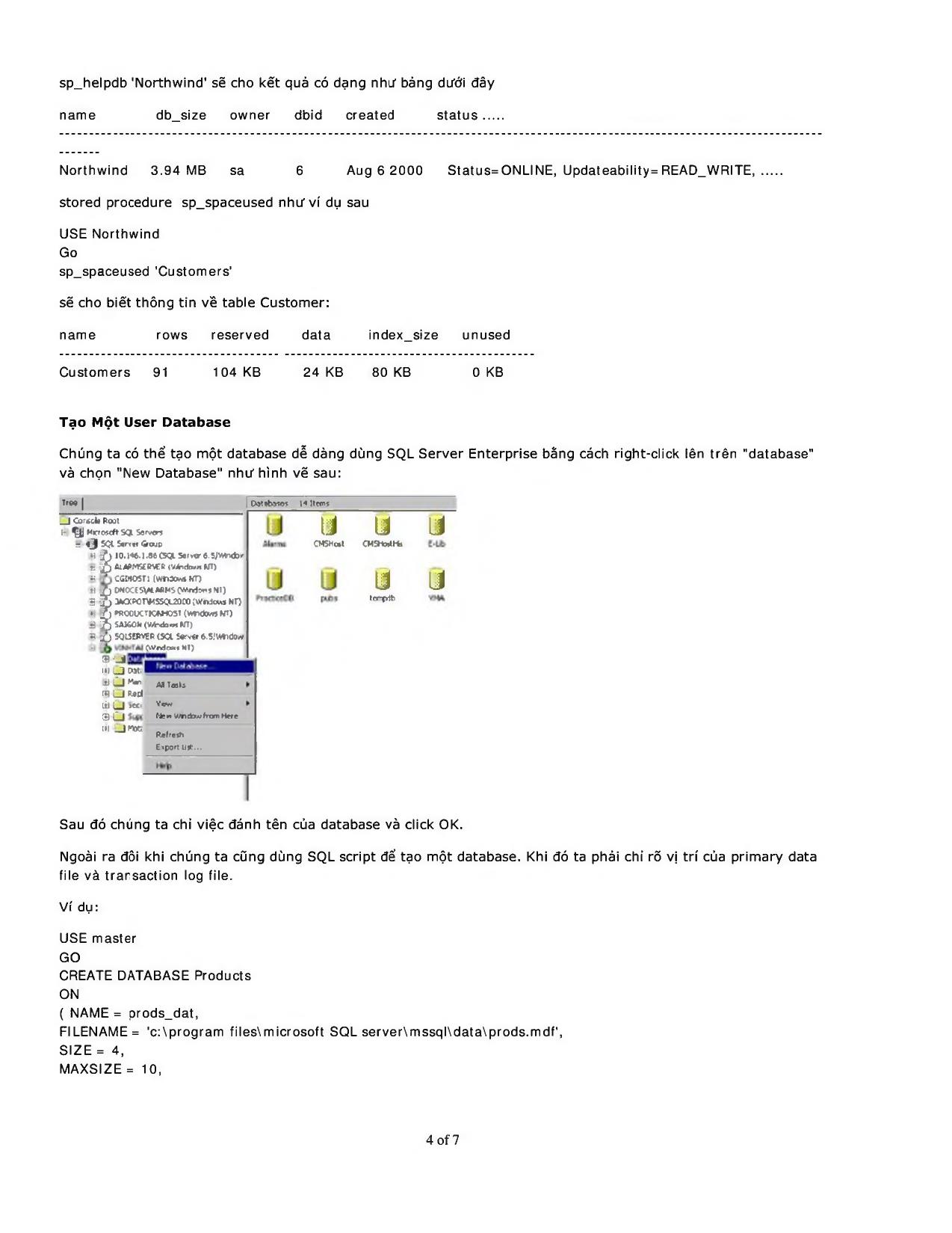 Thiết kế và thực thi CSDL Sql Server trang 4