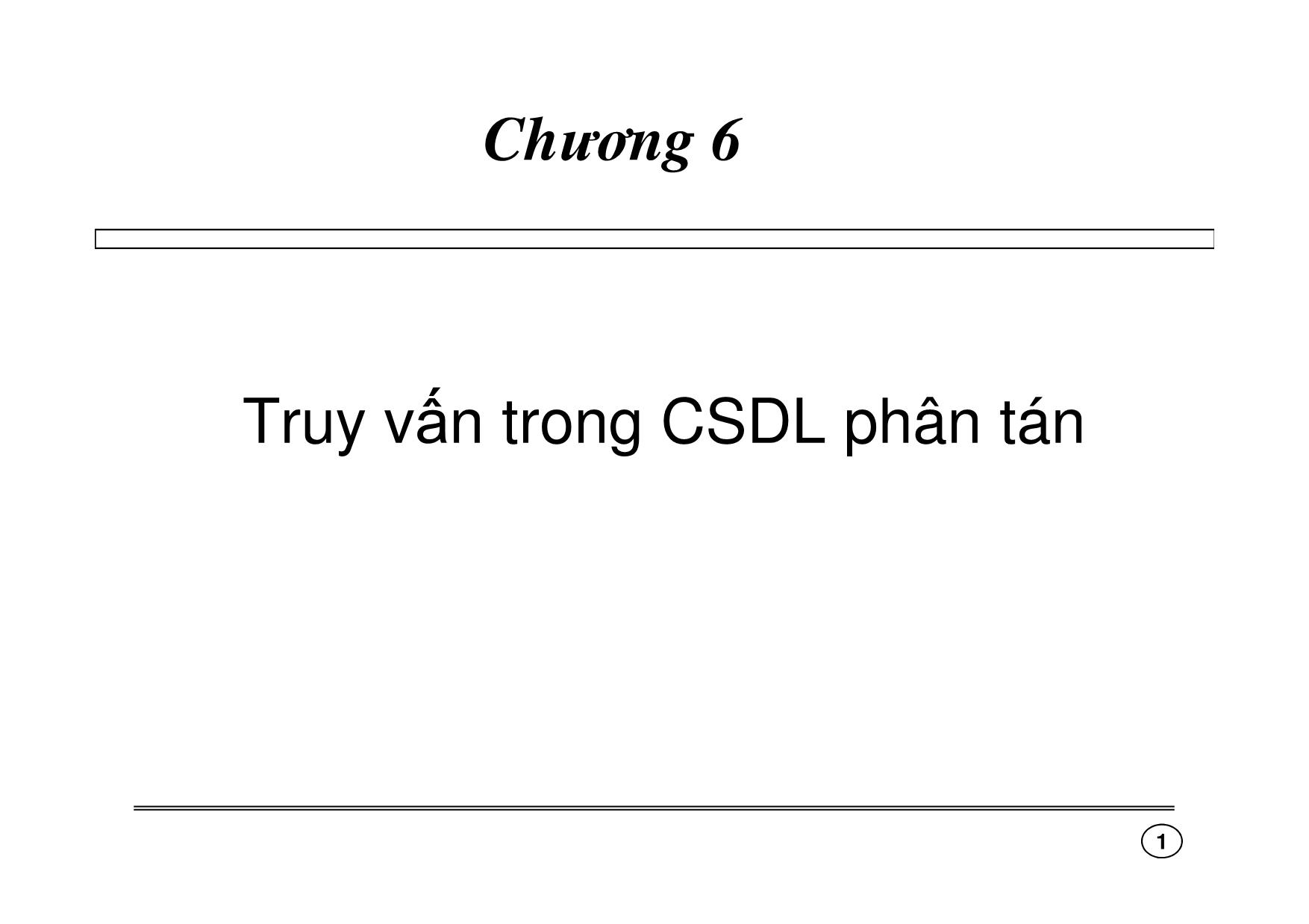 Truy vấn trong CSDL phân tán trang 1