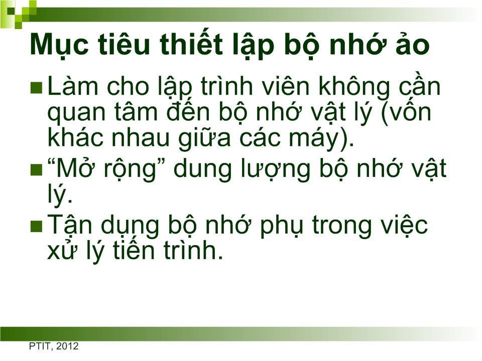 Bài giảng Bộ nhớ ảo trang 3