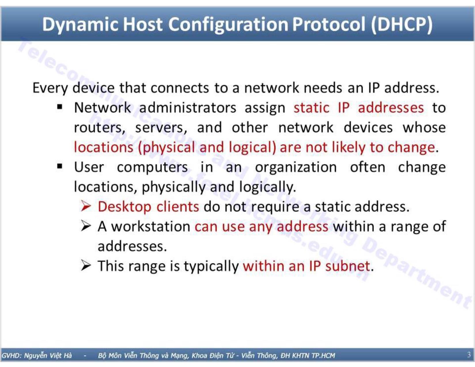 Bài giảng Công nghệ mạng - Bài 5: Dịch vụ DHCP trang 3