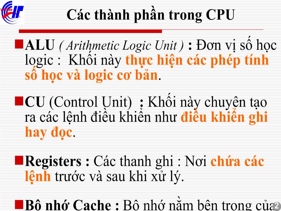 Bài giảng CPU trang 2