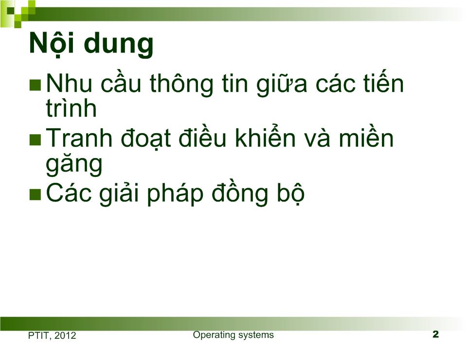 Bài giảng Đồng bộ tiến trình trang 2