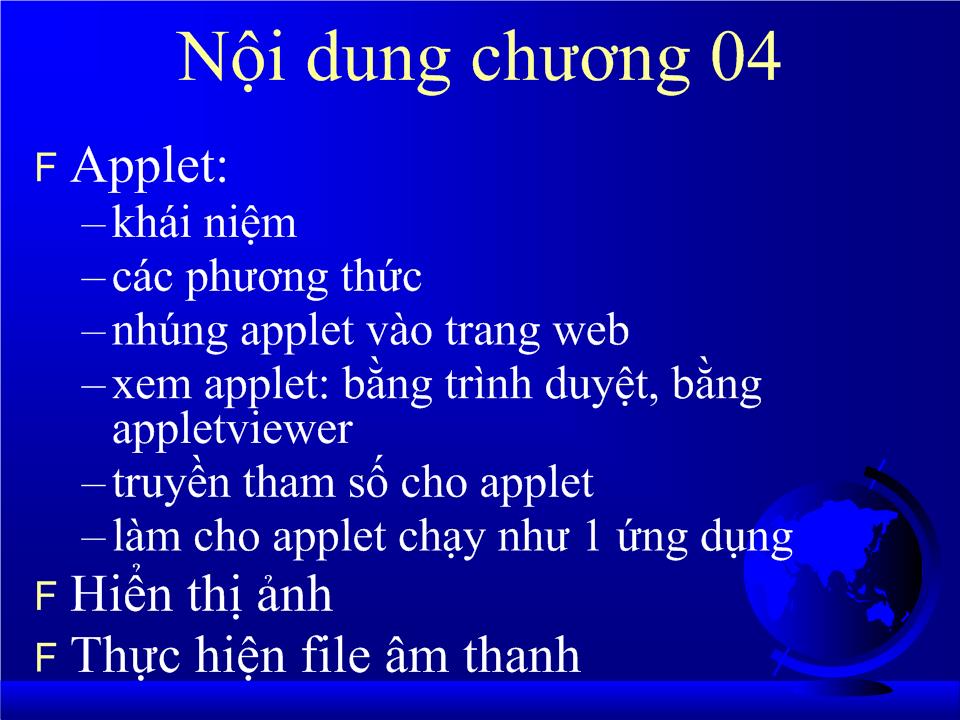 Bài giảng Lập trình Java nâng cao - Chương 4: Applet trang 2