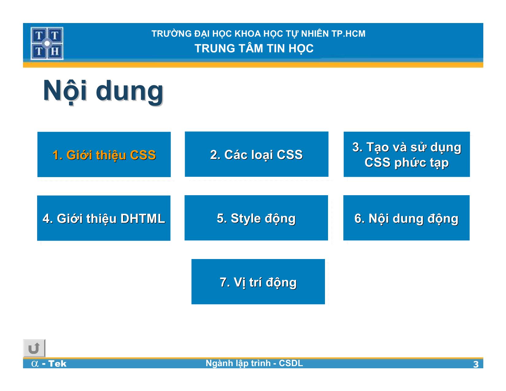 Bài giảng Lập trình Web - Bài 5: CSS và DHTML trang 3