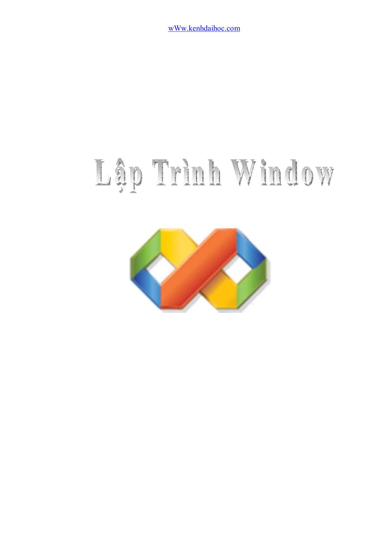 Bài giảng Lập trình Windows trang 1