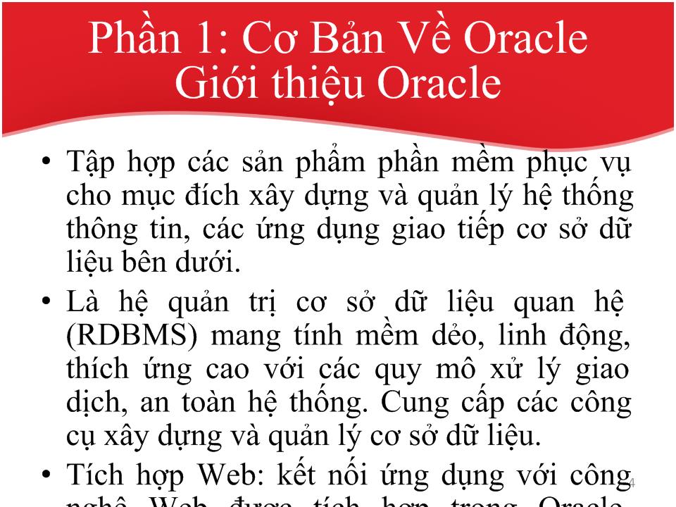 Bài giảng môn Oracle trang 4