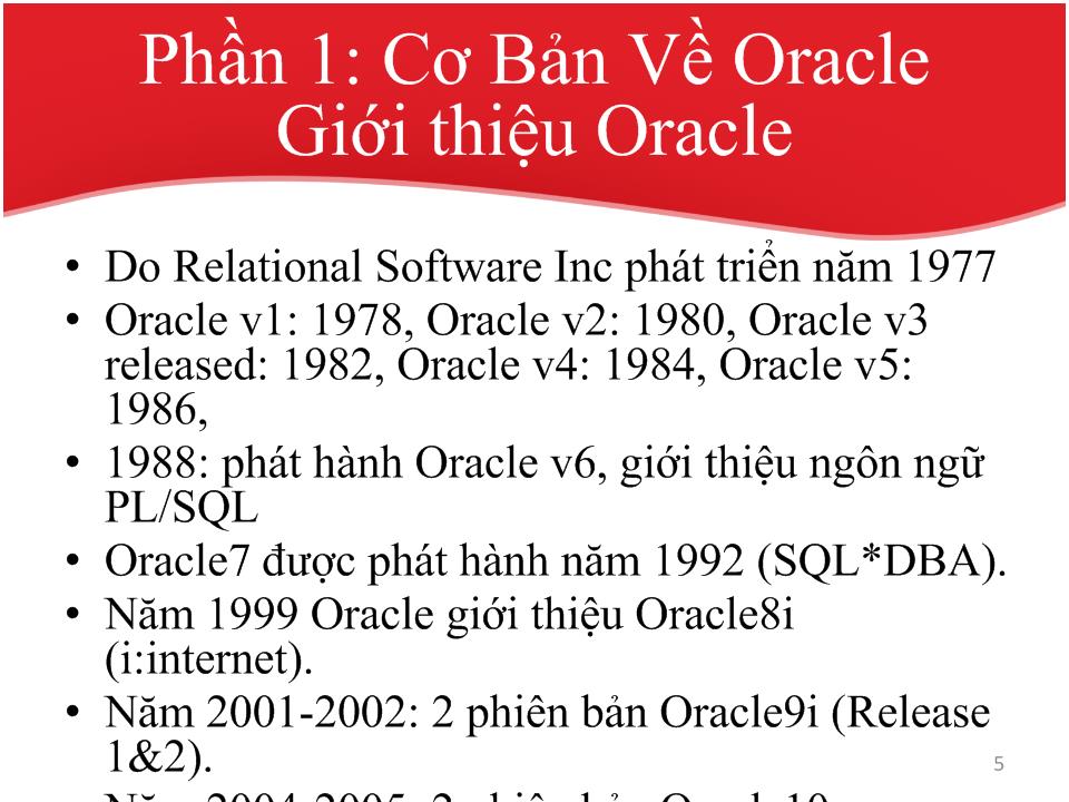 Bài giảng môn Oracle trang 5