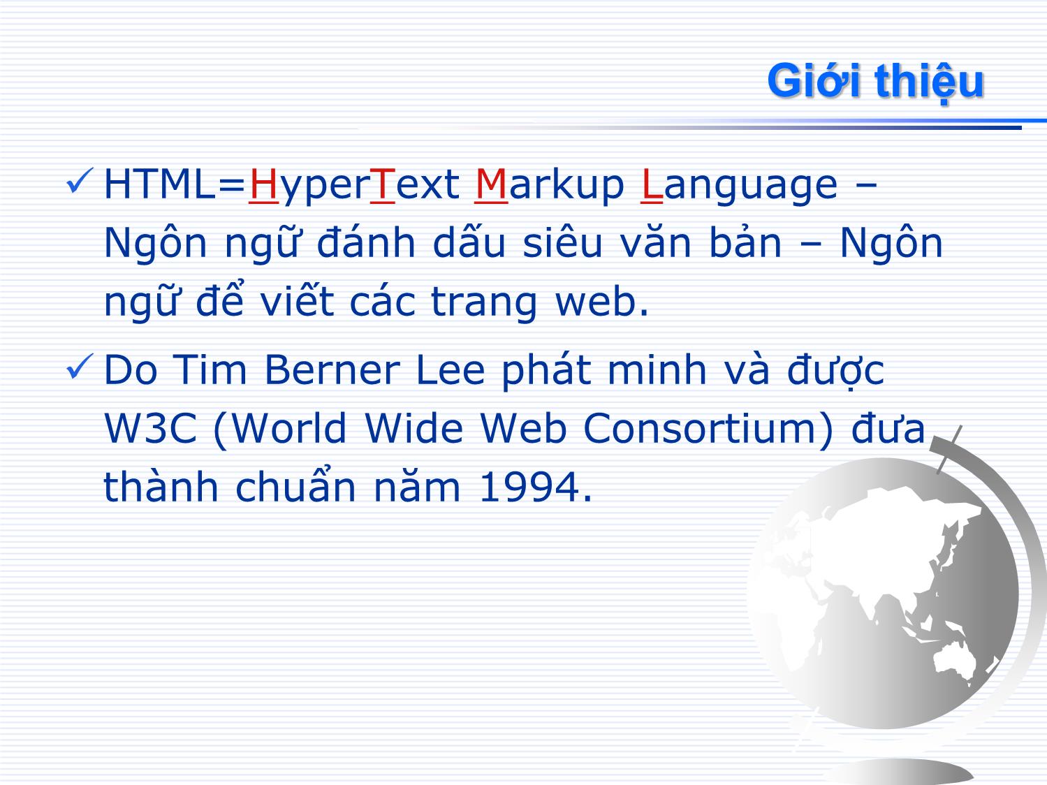 Bài giảng Ngôn ngữ HTML trang 2