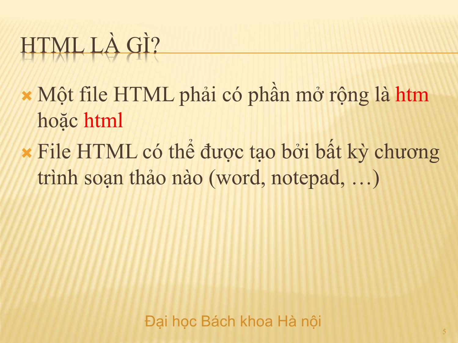 Bài giảng Ngôn ngữ HTML trang 5