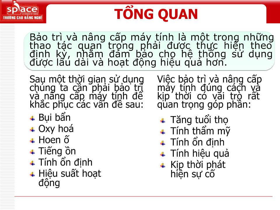 Bài giảng Phần cứng máy tính - Bài 11: Bảo trì và nâng cấp trang 4