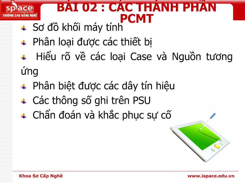 Bài giảng Phần cứng máy tính - Bài 2: Các thành phần phần cứng máy tính trang 2