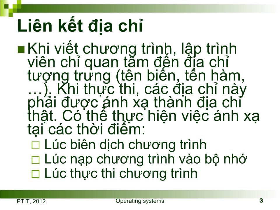 Bài giảng Quản lý bộ nhớ trang 3