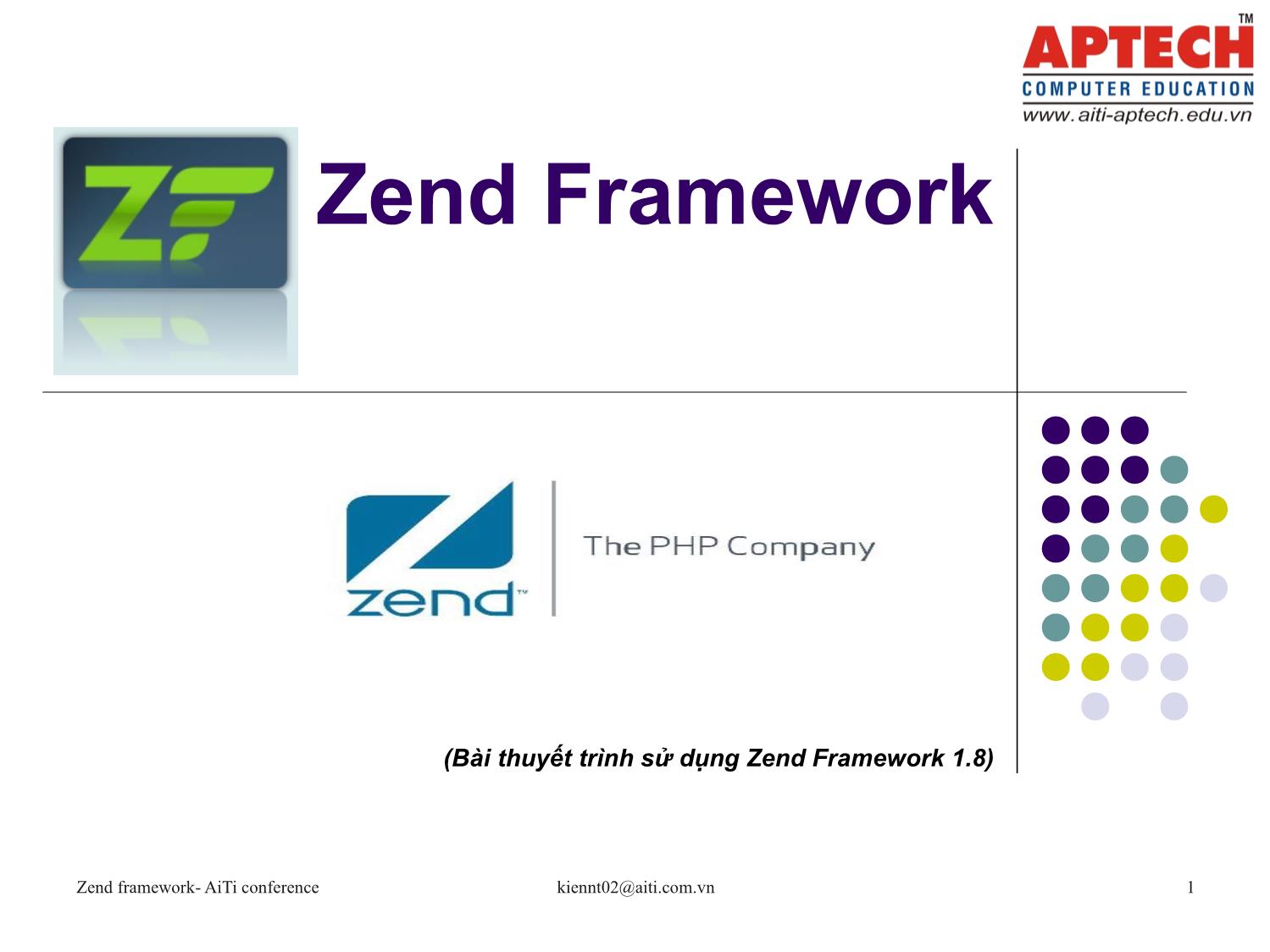 Bài giảng Zend Framework trang 1