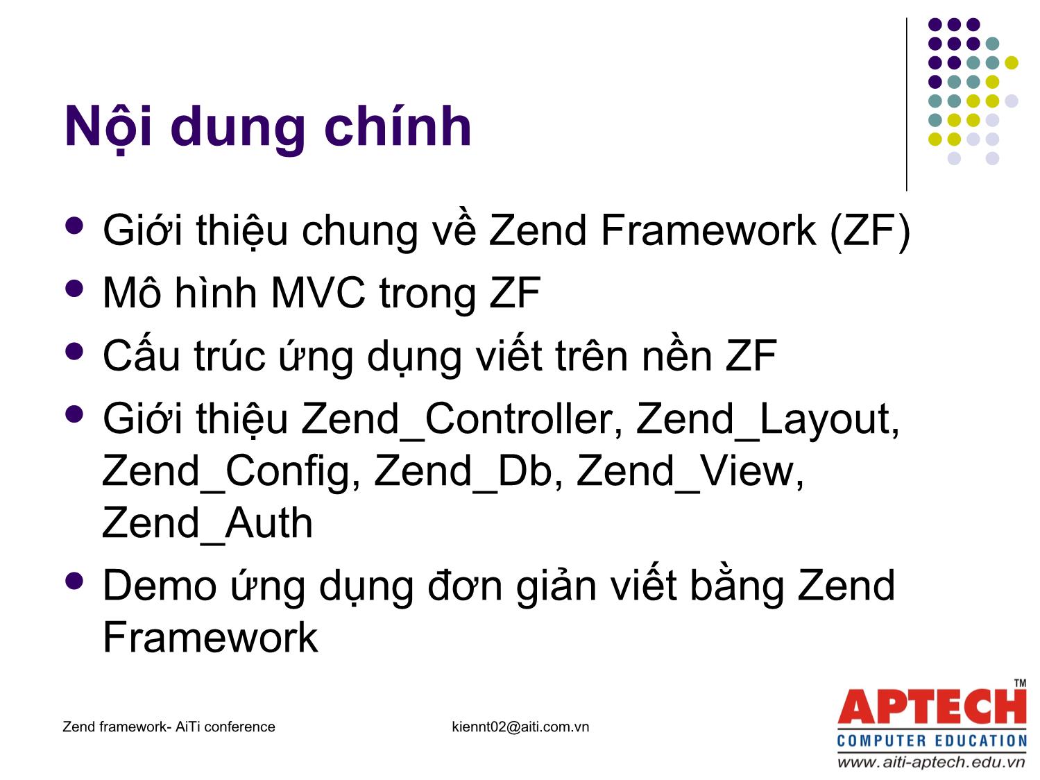 Bài giảng Zend Framework trang 2