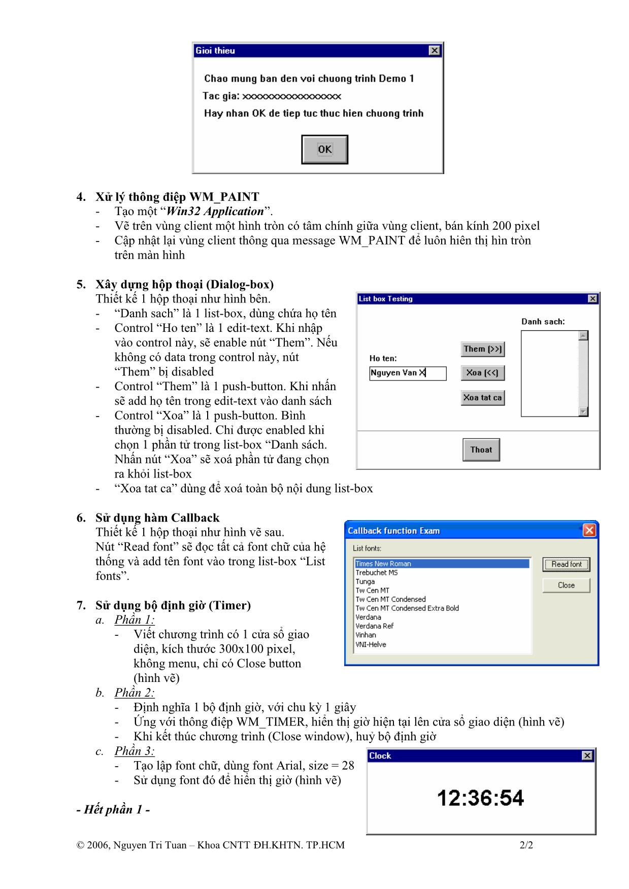 Bài tập thực hành môn Lập trình trên Windows trang 2