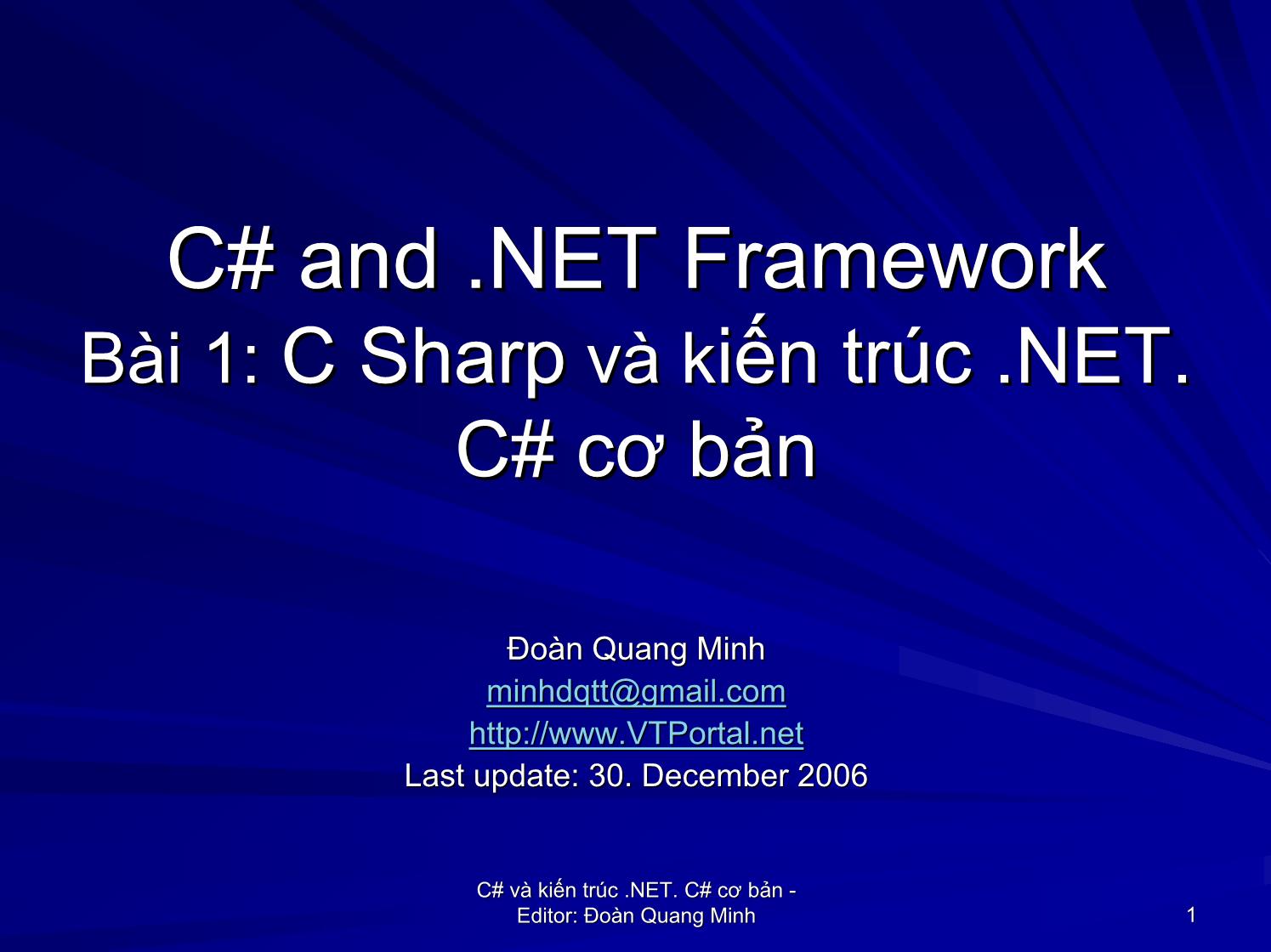 C# and .NET Framework trang 1