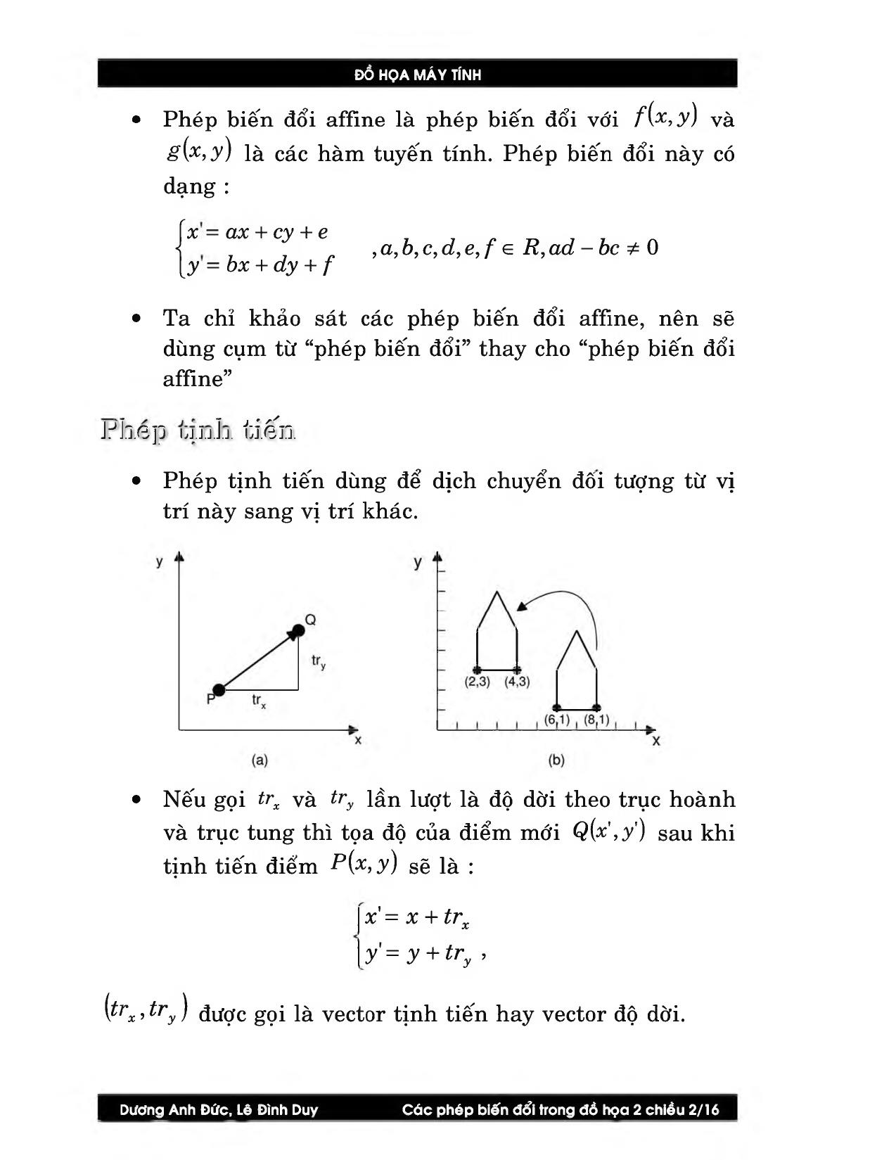 Các phép biến đổi trong đồ họa hai chiều trang 2