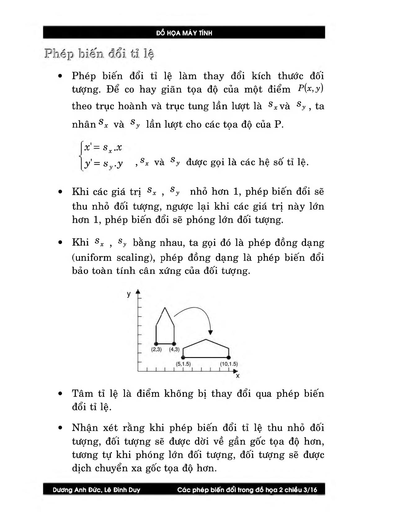 Các phép biến đổi trong đồ họa hai chiều trang 3