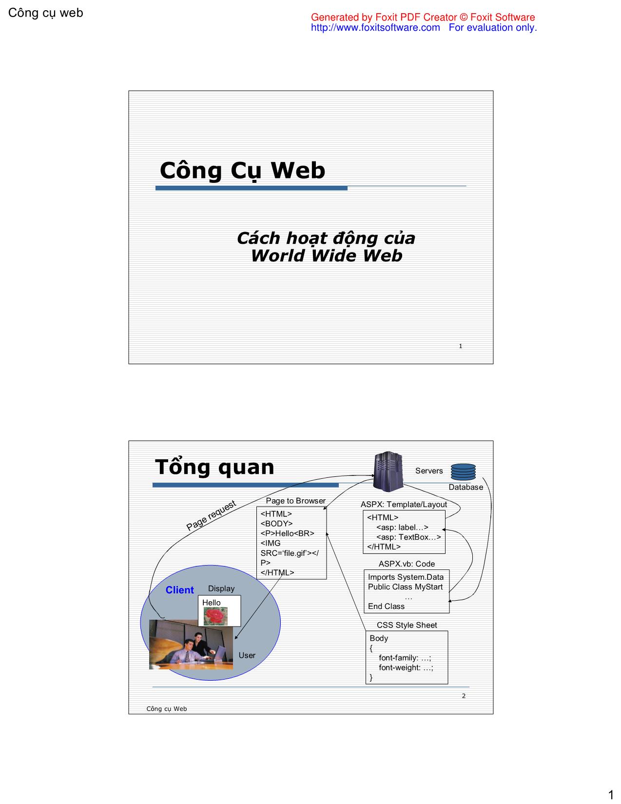 Cách hoạt động của World Wide Web trang 1