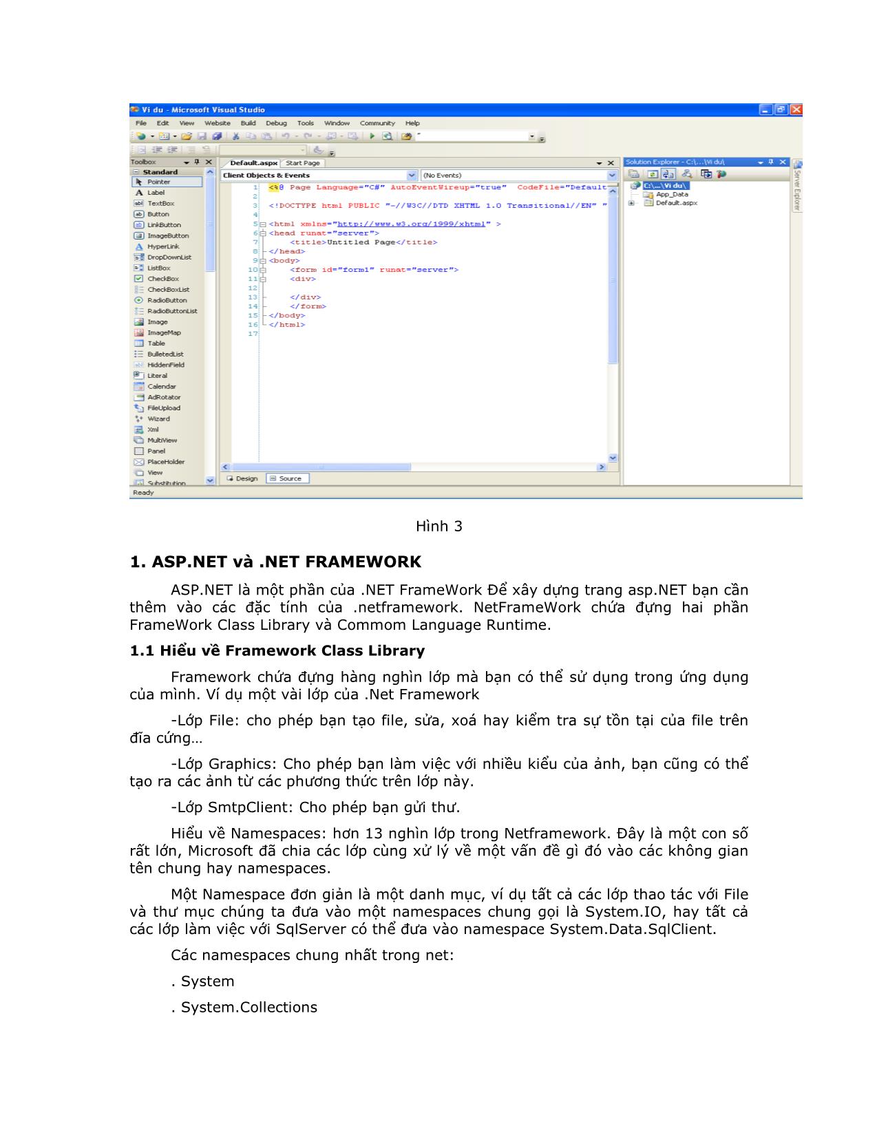 Cấu trúc ASP.NET Framwork và cơ bản về C# trang 4