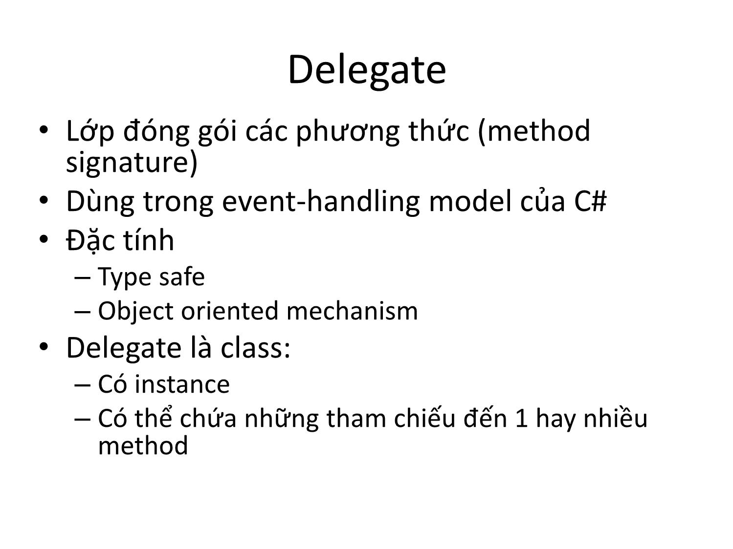 Cơ chế Delegate & Event trang 3