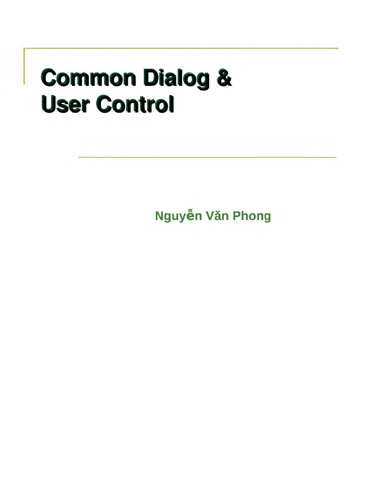 Common Dialog & User Control trang 1