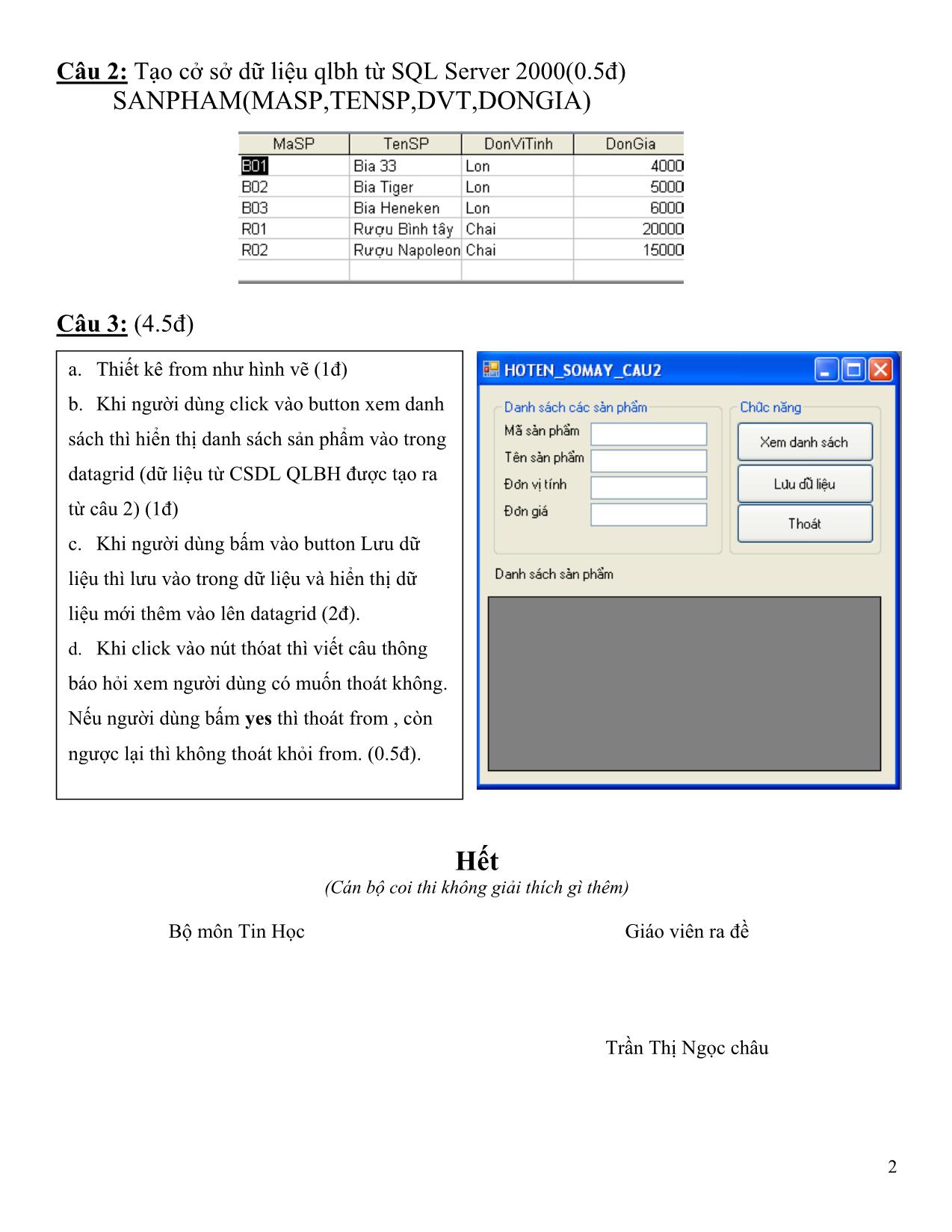 Đề thi môn Lập trình Windows trang 2