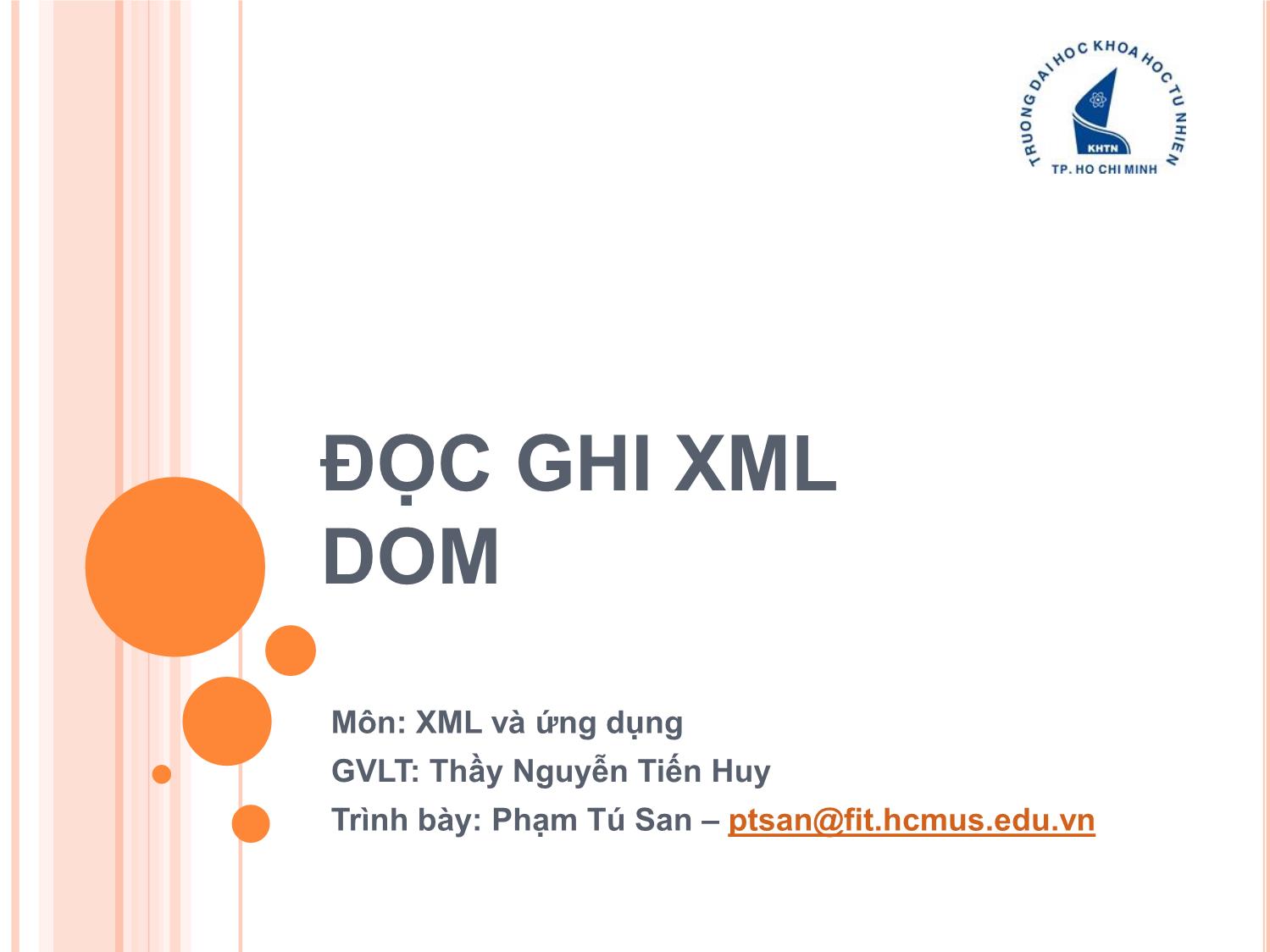 Đọc ghi XML DOM trang 1