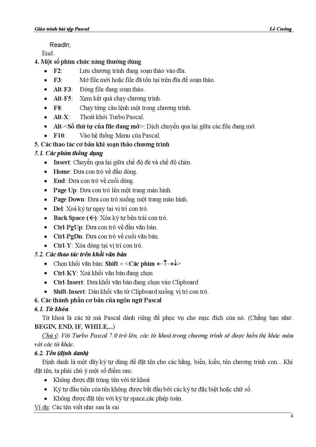 Giáo trình bài tập Pascal trang 4