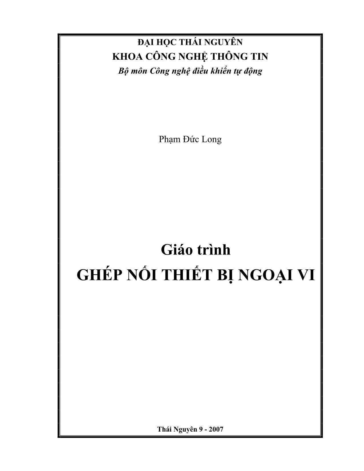 Giáo trình Ghép nối thiết bị ngoại vi trang 1