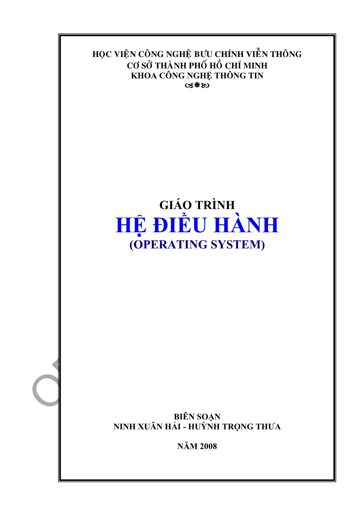 Giáo trình Hệ điều hành (Operating System) trang 1