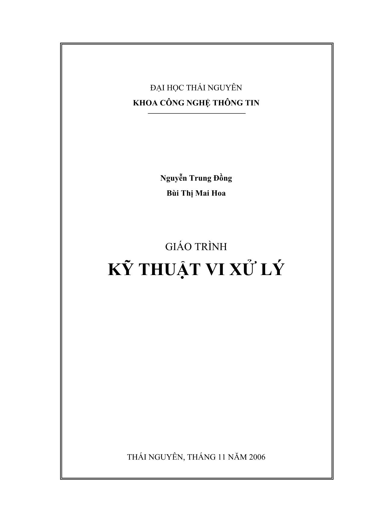 Giáo trình Kỹ thuật vi xử lý trang 1