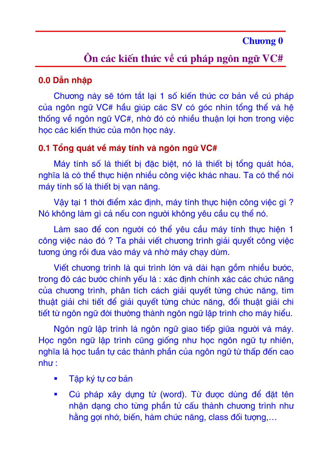Giáo trình Ngôn ngữ VC# trang 1