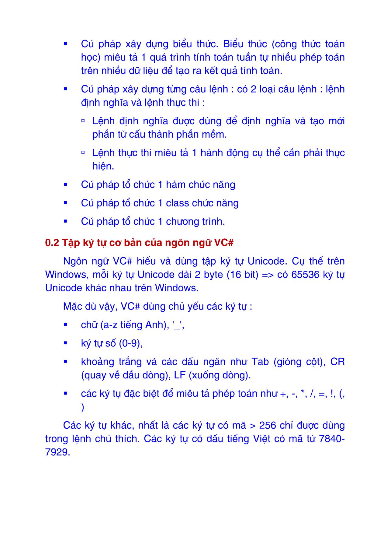 Giáo trình Ngôn ngữ VC# trang 2