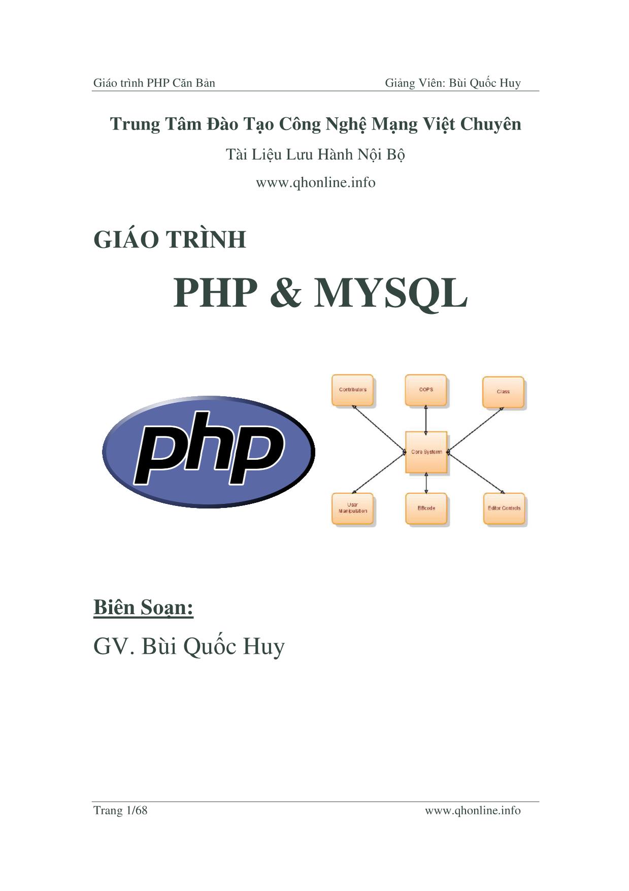 Giáo trình PHP căn bản trang 1