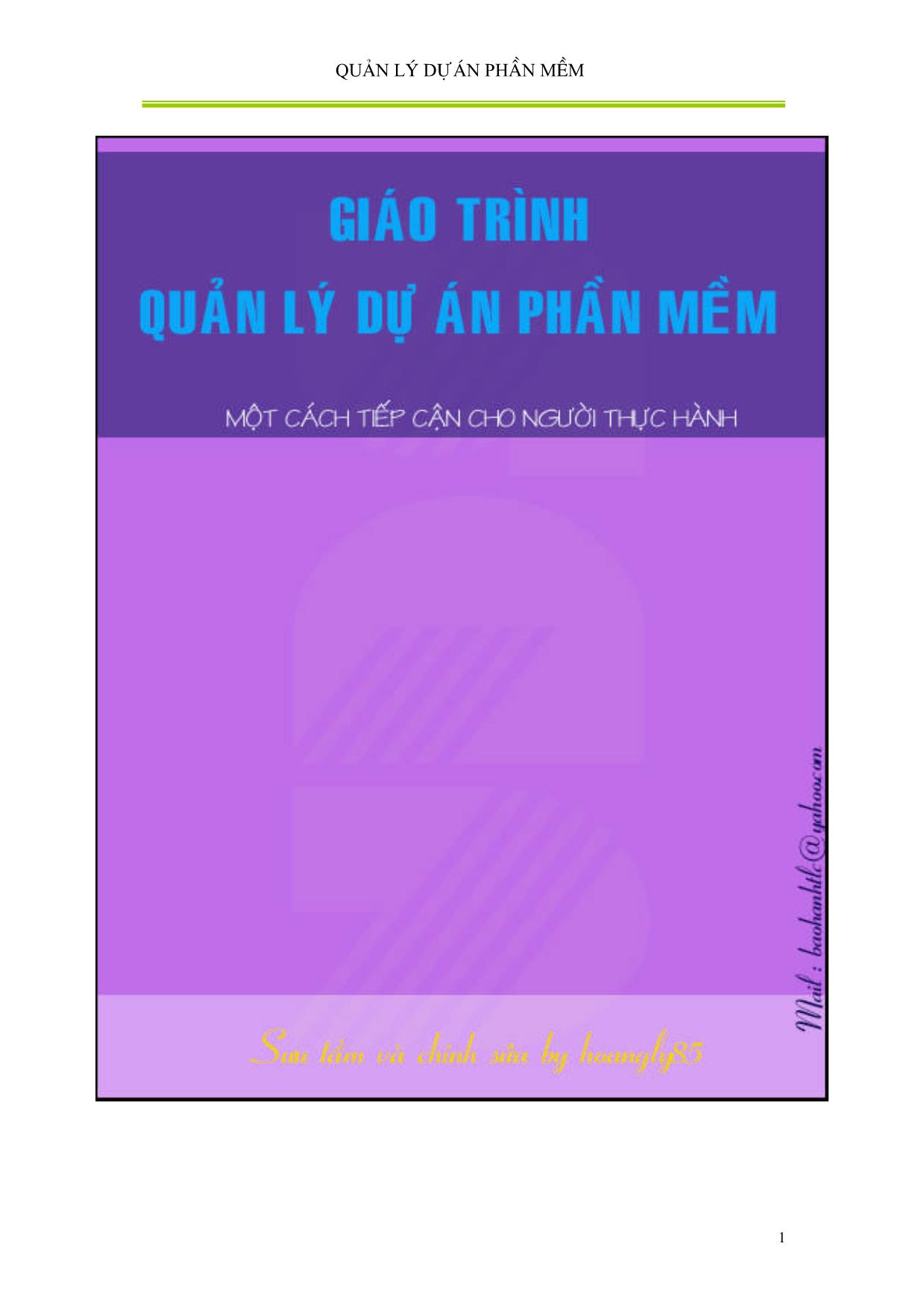 Giáo trình Quản lý dự án phần mềm trang 1