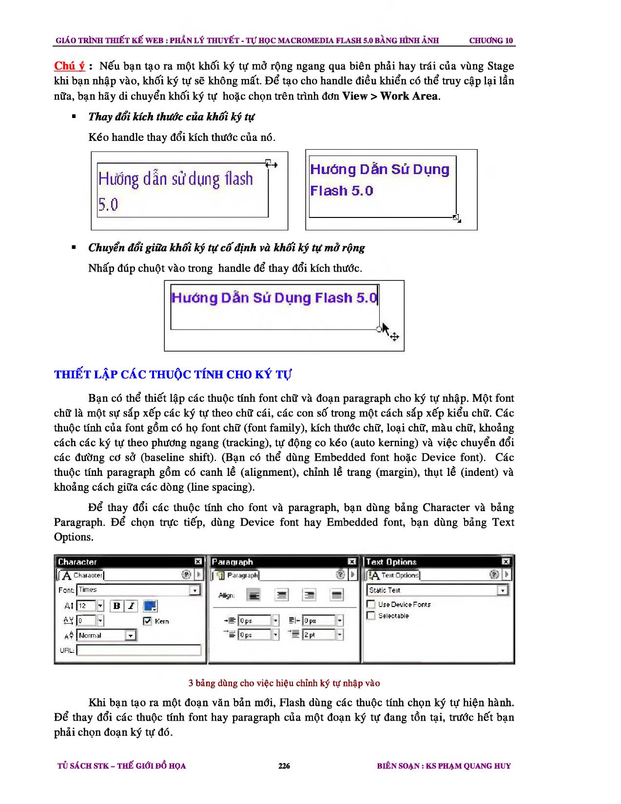 Giáo trình Thiết kế Web - Chương 10: Cách dùng ký tự nhập trong Flash trang 3